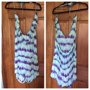 Victoria's Secret halter tie dye romper cover up